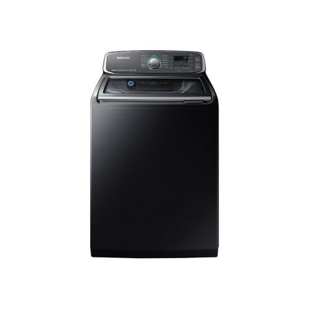 samsung wa52m7750av - washing machine - freestanding - width: 27 in - depth: 29.3 in - height: 46 in - top loading - 5.2 cu. ft - 800 rpm - black stainless steel