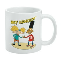 Hey Arnold! and Gerald with Logo Ceramic Coffee Mug, Novelty Gift Mugs for Coffee, Tea and Hot Drinks, 11oz, White