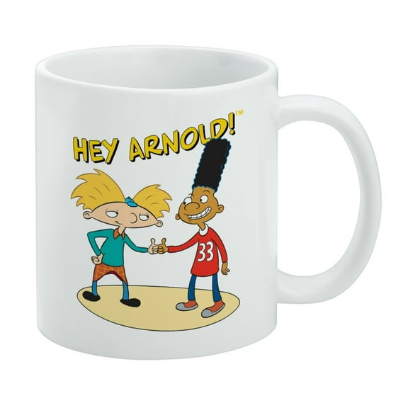 Hey Arnold! and Gerald with Logo Ceramic Coffee Mug, Novelty Gift Mugs for Coffee, Tea and Hot Drinks, 11oz, White