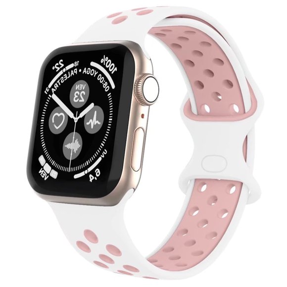 Adepoy Compatible for Apple Watch Band 38mm 40mm 42mm 44mm, Breathable Soft Silicone Wristbands Adjustable Bands for Apple iWatch Series 7, 6, 5, 4, 3, 2, 1, SE, Nike+, Edition"
