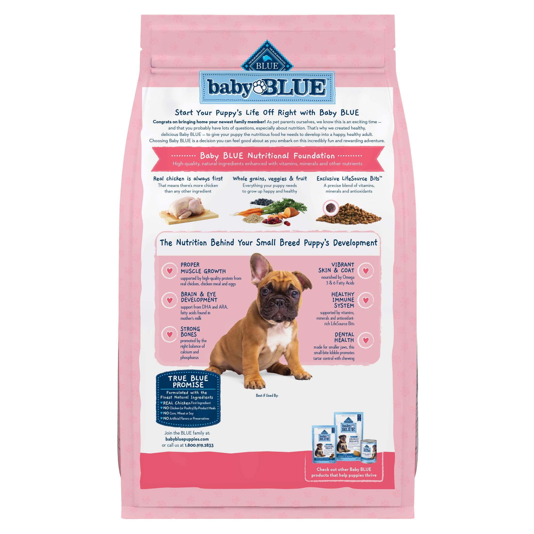 Blue Buffalo Baby BLUE Natural Small Breed Puppy Dry Dog Food, Chicken & Oatmeal, 4-lbs.