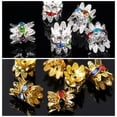 thumbnail image 2 of U8MO 20pcs 8x6/10x8mm Glass Rhinestones Metal Loose Spacer Beads Connectors Findings-Gold 10x8mm, 2 of 5