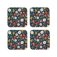 thumbnail image 2 of Balery 4 Pcs Holiday Christmas Cookiesleather Coasters Set, Drink Table Cup Coasters For Living Room Kitchen Coffee Decor, 2 of 9