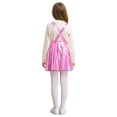 thumbnail image 2 of TiaoBug Costume de Danse Jazz Disco pour Filles Enfants Robe Salopette Métallique Réglable Robe Évasée pour Carnaval Rose 12, 2 of 6