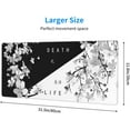 thumbnail image 3 of Black White Cherry Blossom Mouse Pad 31.5 X 11.8 Inch XL Japanese Art Style Sakura Design Extended Gaming Mousepad Large Non-Slip Rubber Base Keyboard Desk Mat with Stitched Edges for Gaming Office, 3 of 6