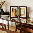 thumbnail image 6 of Pets Paw Print + Photo Keepsake Frame Holds, Dog or Cat Paw Print Impression, Wooden Picture Frame, Personalized Gift Keepsake for Pet Lovers, Hinged for Desktop (Brown), 6 of 9