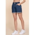 thumbnail image 2 of J. METHOD Women's Paper Bag Denim Shorts – High Waisted Double Botton Casual Elastic Waist Paperbag Rolled Up Hem Pants, 2 of 5