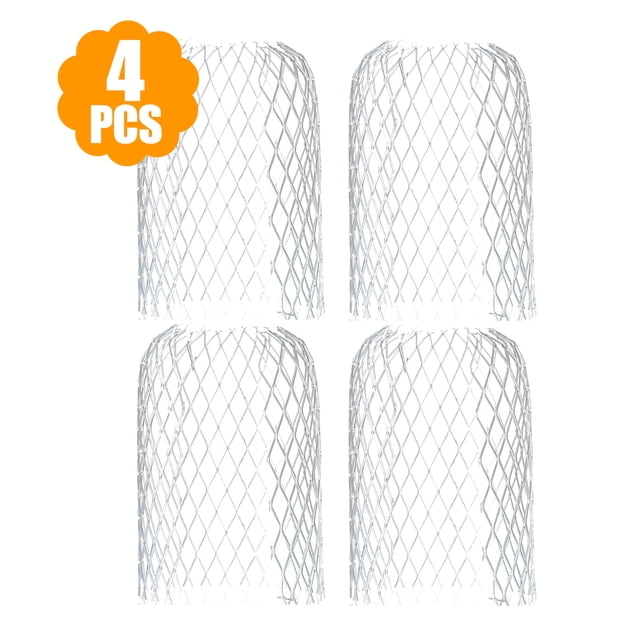 4Pcs Downpipe Gutter Sink Protection Ring Stainless Steel Filter Screen Filter Ring Silver