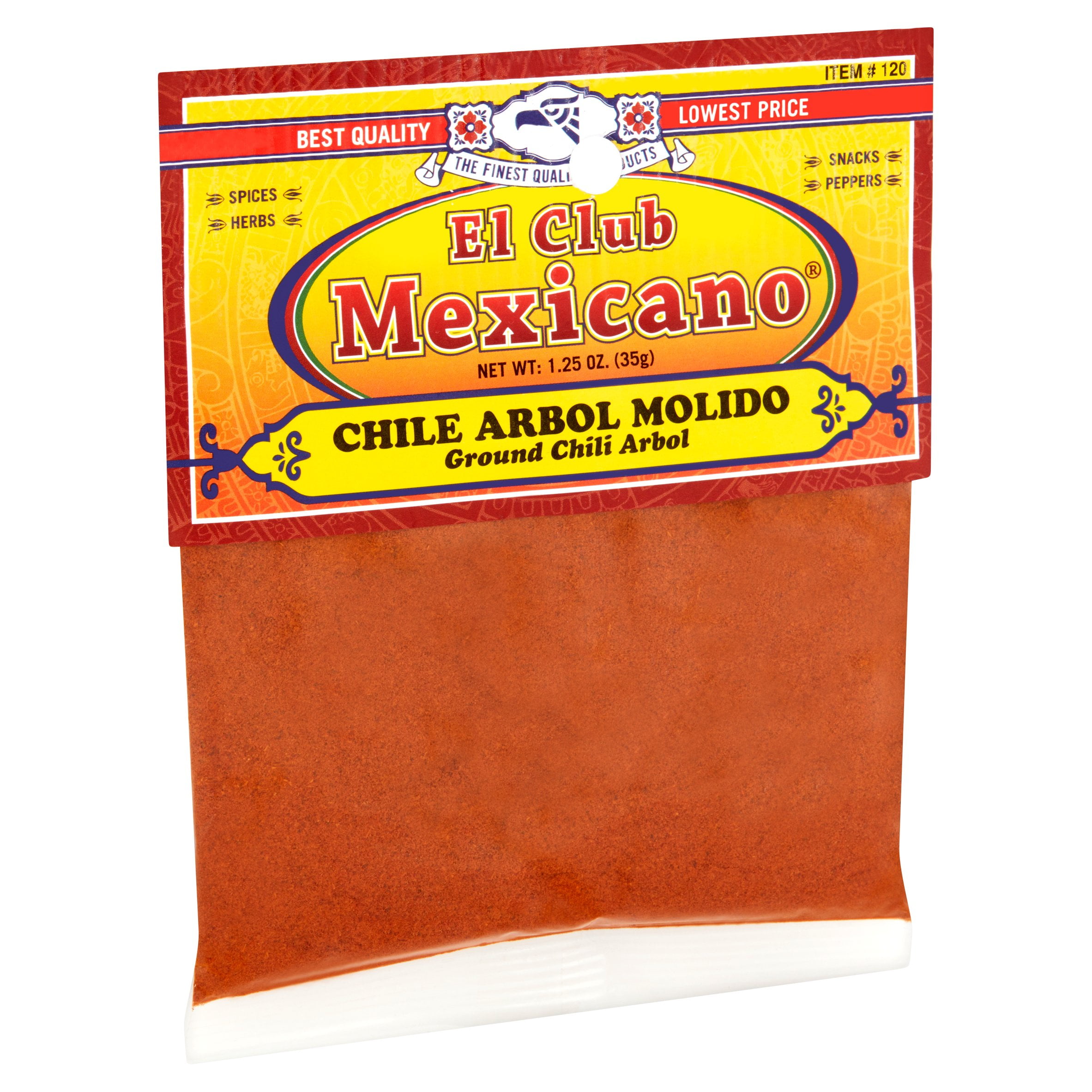 El Club Mexicano Ground Chili Arbol, 1.25 oz