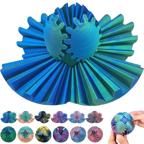 3D Printed Gear Ball, 3D Printed Gear Ball Spin Ball or Cube Fidget Toy, Gear Sphere Gear Ball, Stress Ball, GearSphere Desk Toy, Fidget Ball, Gear Toy for Stress and Anxiety Relaxing
