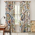 thumbnail image 5 of Kitchen Curtains 84 Inch Length 2 Panels, Paisley Flower Grommets Window Treatment Curtain, Spring Watercolor Vintage Floral Leaf Plant Thermal Curtains Drapes for Living Room/Bathroom, 5 of 9