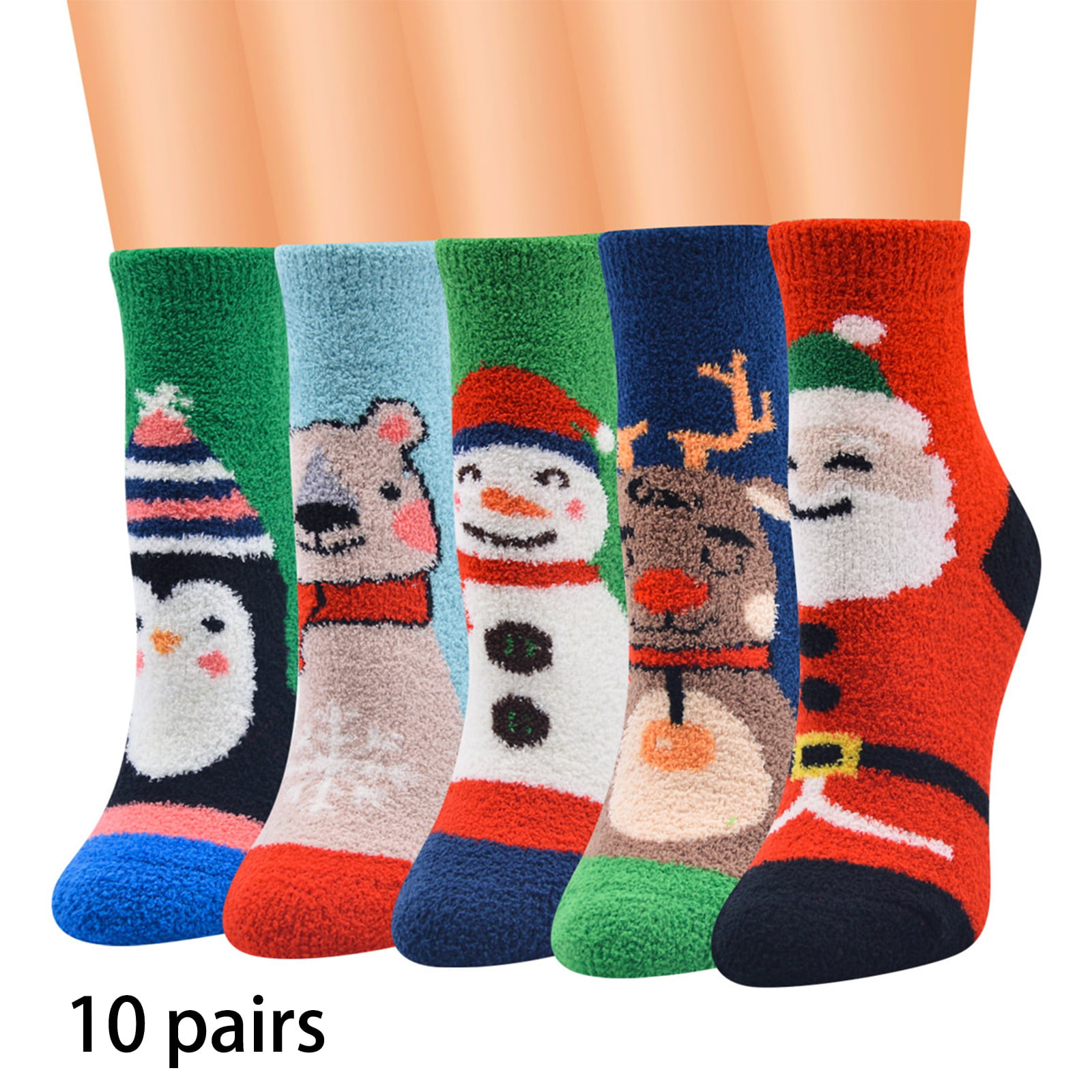 Christmas Gift Soft Warm Socks Coral Velvet Stockings for Thanksgiving Day