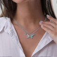 thumbnail image 2 of Collar de amistad mariposa BFF 2pcs Shaofei color rosa y azul, 2 of 2