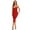 Burgundy, variant on BEAUKEY Women's Sexy Spaghetti Strap Bandage Dresses Red Bodycon Club Party Midi Vestidos XS