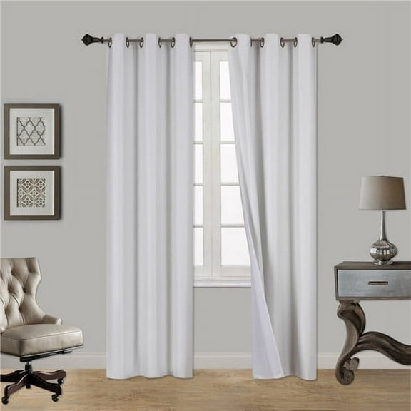 1 PAIR SSS IVORY BLACKOUT ENERGY EFFICIENT THERMAL PANEL WINDOW GROMMET DRAPE LIGHT FILTERING SIZE 35" WIDE X 84" LENGTH EACH PANEL