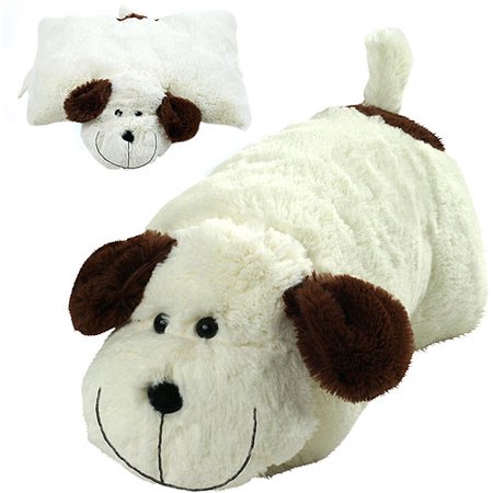 white dog pillow