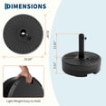 thumbnail image 2 of Lumiparty 20" Patio Umbrella Base Stand, 330 lb Capacity, Fillable with Water or Sand, Adjustable Steel Pole Adapter Fits 1.5"–2.1" Poles, Heavy-Duty Outdoor Umbrella Base, 2 of 7
