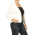 thumbnail image 2 of Women's Plus Size Basic Casual Button Solid Outerwear Jacket Blazer Made in USA, 2 of 5