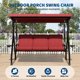 thumbnail image 2 of Garvee columpio para porche de 3 plazas tipo 2 en 1, con cojines removibles, toldo ajustable y portavasos, estructura de acero para patio o jardín, 2 of 8