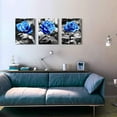thumbnail image 3 of Bedroom Wall Art For Living Room Bathroom Wall Decor For Kitchen Family Pictures Artwork Black And White Blue Rose Flowers Canvas Paintings 12" X 16" 3 Pieces Framed Modern Office Home Decorations, 3 of 6