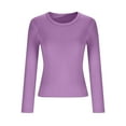 thumbnail image 6 of Hipattires Base Layer Tops for Women Round Soft Seamless Pullover Long Sleeve Winter Warm Solid Ribbed Ladies Blouses Trendy, 6 of 6
