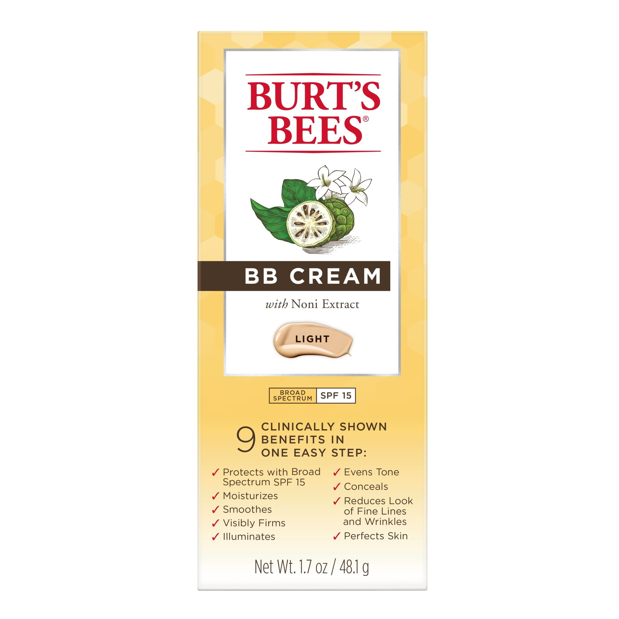 Burt's Bees BB Cream with SPF 15, Light / Medium, 1.7 Oz