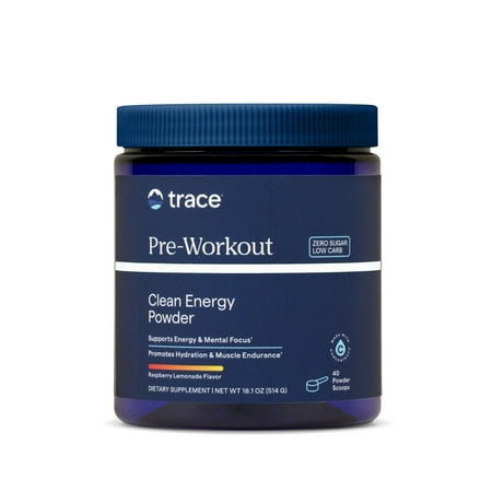 Trace Minerals Pre-Workout - Support Muscle Endurance & Strength - Powder Workout Recovery Supplement to Aid Hydration & Immune Health - Raspberry Lemonade, 9.9 oz (40 Servings)