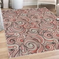 thumbnail image 1 of East Decorative Rug, Modern Autumn Season Wavy Holiday Festival Celebration Oriental Art Print, Quality Carpet for Bedroom Dorm and Living Room, 6 Sizes, Salmon White, by Ambesonne, 1 of 4
