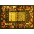 thumbnail image 1 of Ahgly Company Machine Washable Indoor Rectangle Abstract Yellow Contemporary Area Rugs, 7' x 9', 1 of 4