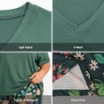 thumbnail image 6 of Plus Size Pajamas, PUTUO Womens Pajama Sets, Plus Size Short Sleeve V Neck Capri Pants Pajama Sets, Soft Ladies Pajamas Sleepwear Loungewear, 6 of 7