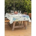 thumbnail image 2 of Outdoor Tablecloth with Umbrella Hole and Zipper, Purple Yellow Diamond Rectangle Table Cloth 60x120 Inch Waterproof Tablecloth, Modern Geometric Middle Century Picnic Table Cover for Patio Camping, 2 of 7