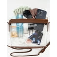 thumbnail image 4 of EEEkit Clear Zipper Cross Body Bag for Stadium Events, Clear Purse with Vegan Leather Trim, Black/Brown, 4 of 7