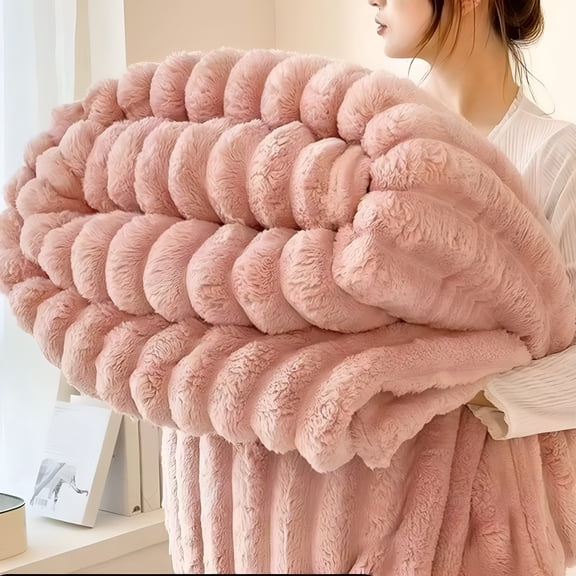 ARLAJO Bunny Blanket,Super Soft & Warm Faux Rabbit Fur Throw Blanket,Soft Throw Lightweight Microfiber Machine Washable for Bedroom,Living Room,Chair,Couch,Sofa,Blanket - (28X39")