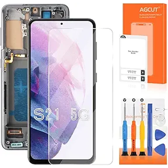 INCELL for Samsung Galaxy S21 4G / 5G Screen Replacement for Samsun S21 5G LCD Display G990 SM-G991 SM-G991B SM-G991U SM-G991W LCD Digitizer Screen Touch Black with Frame(No Fingerprint Function)