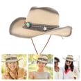thumbnail image 1 of BEADCEST Sombrero De Sol De Paja Ajustable Para Exteriores Con Estilo Occidental Para Y Actividades, 1 of 6
