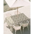 thumbnail image 2 of Outdoor Tablecloth with Umbrella Hole, Beige Geometric Spillproof Waterproof Outdoor Table Cover, Simplistic Chic Rustic Hexagon Pattern Patio Tablecloths for Party Picnic Camping, Rectangle 60"x120", 2 of 9