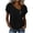 Black, variant on 100% Cotton Blouses for Women V-Neck Button Short Sleeve Shirts Solid Color Pullover Casual Plus Size Summer Tops,Size S-2XL