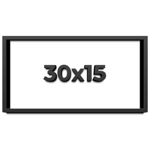 30x15 Shadow Box Frame Black | 1 inches Deep Real Wood Contemporary Shadowbox Display Frame | UV