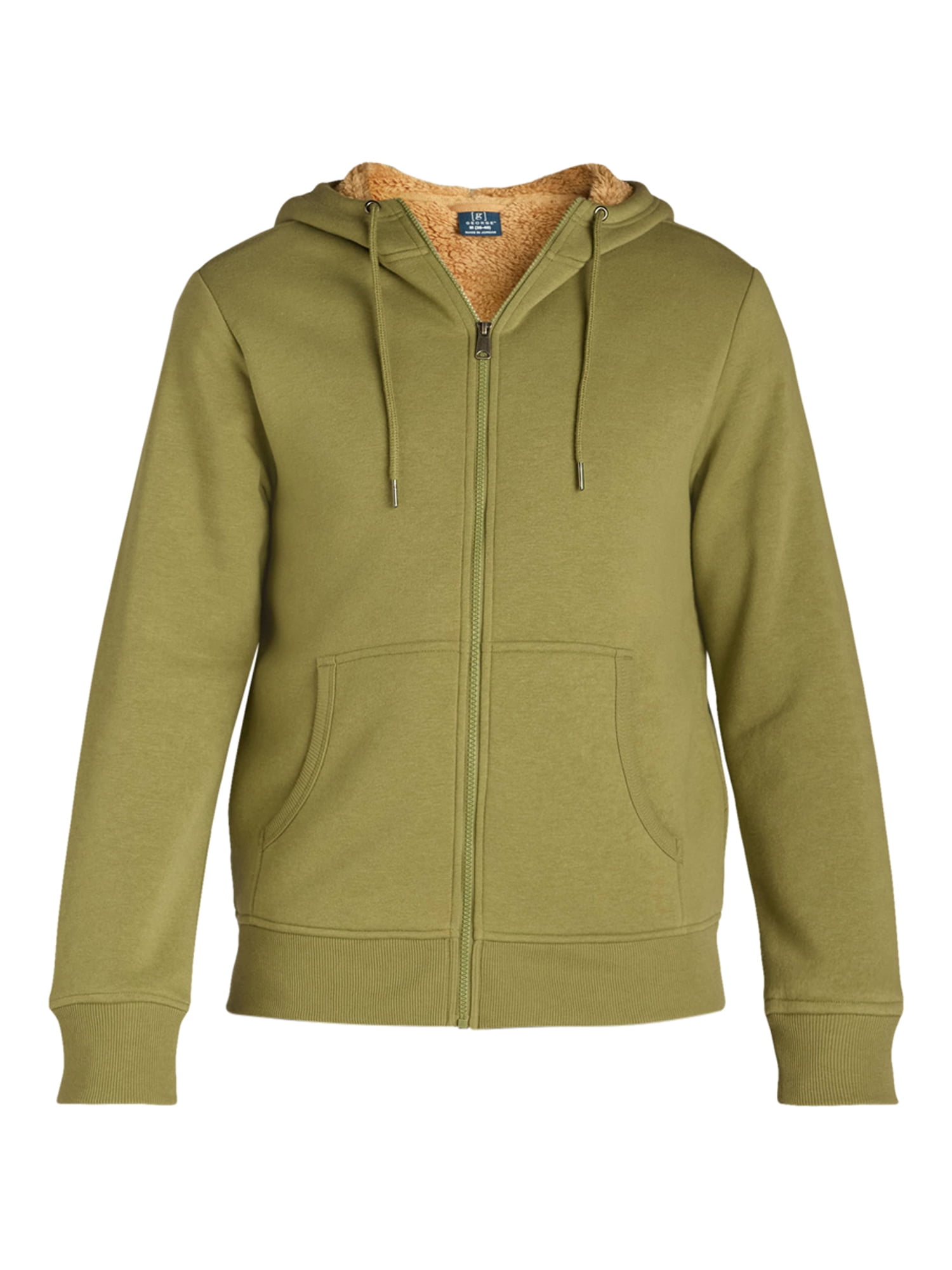 George Men's & Big Men's High Pile Fleece Lined Jacket with Hood, Sizes S-3XL