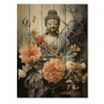 thumbnail image 3 of Designart "Coral Blue Buddhist Art Buddhas peaceful" Buddhism Print on Natural Pine Wood, 3 of 5