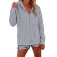 thumbnail image 3 of CAIVO Oversized Sweatshirt For Women Zip Up Hoodies Long Sleeve Fit Hooded Sweatshirts 2026 Casual Lightweight Jacket Tops With Pockets, 3 of 7