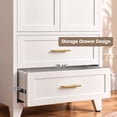thumbnail image 6 of ShiKeyi 70" Tall Metal Wardrobe Cabinet with 1 Drawer and Hanging Rod, 2 Doors Wardrobe Closet with Shelf for Bedroom, White, 6 of 10