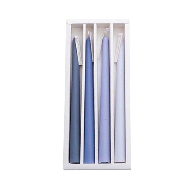 Zmeidao - Juego de 4 velas cónicas multicolor para cenas festivas, velas sin humo para bodas, Adviento, decoración del hogar, cenas navideñas
