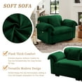 thumbnail image 6 of Single Sofa Chair, Cloud chair with Pillow, Velvet Single Seat Sofa, Comfy Deep Upholstered Couch for Living Room, Bedroom, Apartment Sofa with storage, Green, 6 of 8