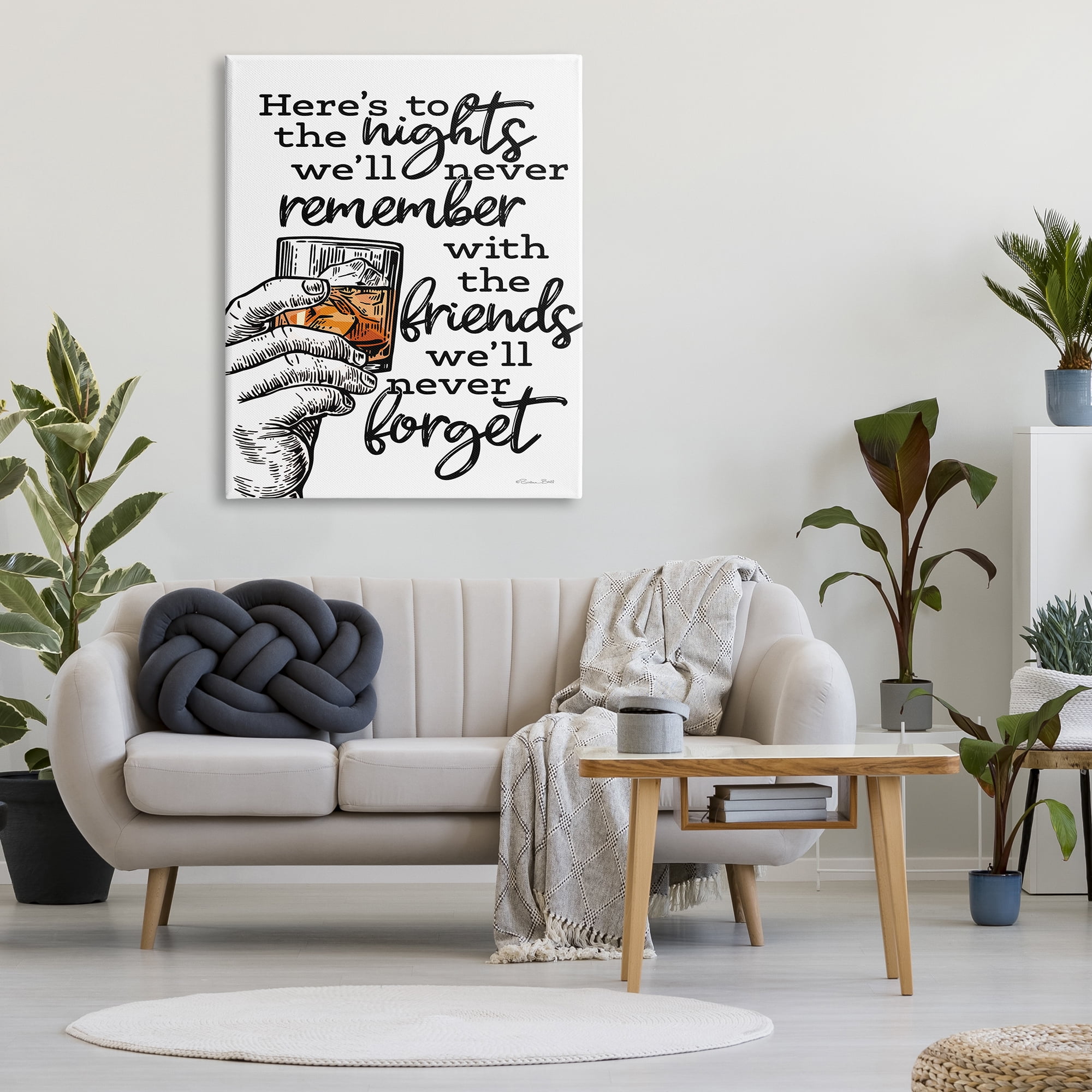 Stupell Industries Funny Drinking with Friends Food & Beverage Painting Gallery Wrapped Canvas Art Print Wall Art, 36 x 48