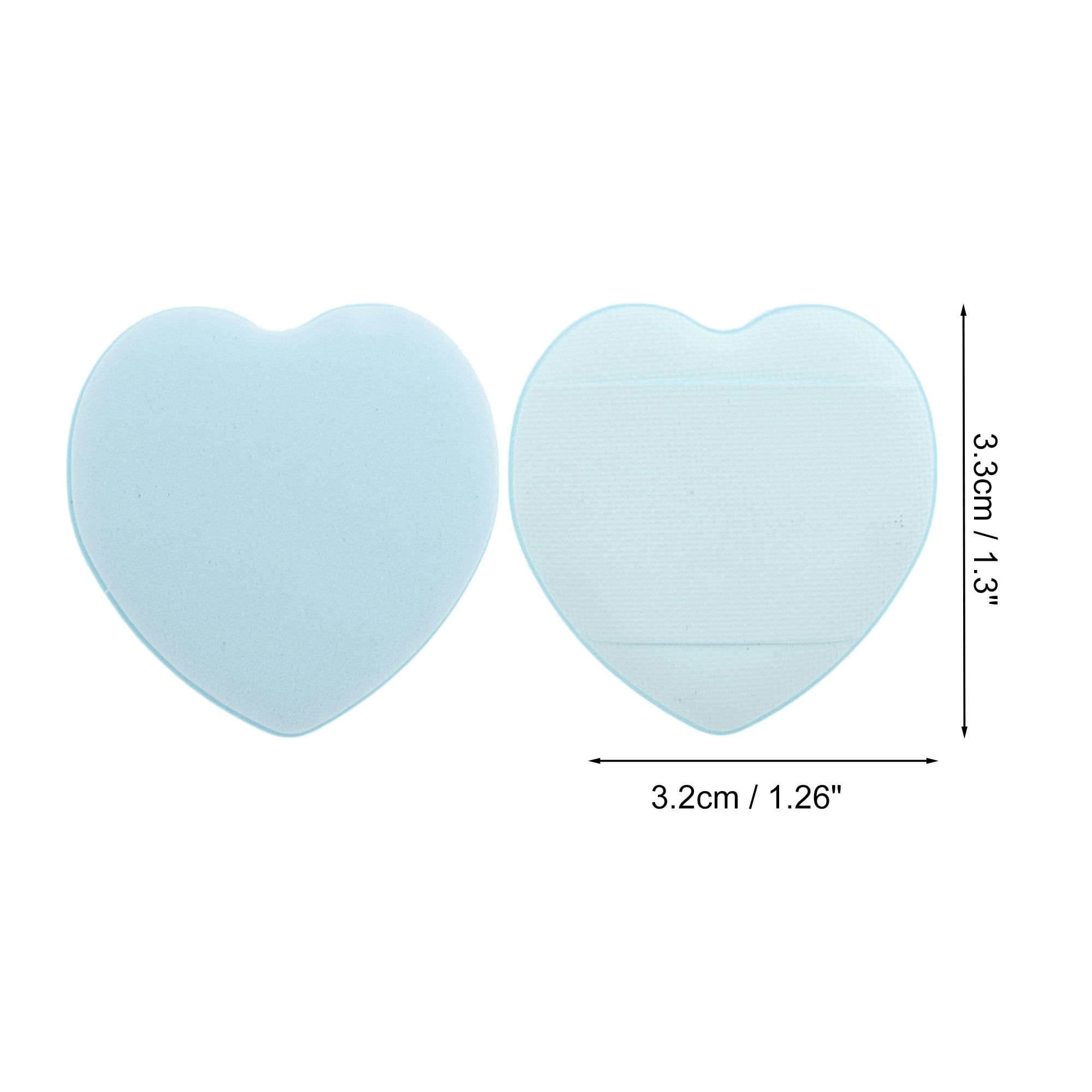 Unique Bargains 5 Pcs Heart-Shaped Face Makeup Sponge for Travel Light Blue
