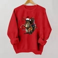 thumbnail image 5 of SYMOID Womens Red Christmas Squirrel Sweatshirt with Santa Hat & Lights - Long Sleeve Crew Neck, Relaxed Fit, 100% Polyester, Machine Washable (XS-XL),Size XL, 5 of 5