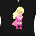 thumbnail image 4 of Inktastic Superhero Girl, Blonde Hair, Cute Girl, Pink Cape Girls Toddler T-Shirt, 4 of 5