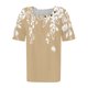 thumbnail image 4 of Camisetas de Cuello Redondo Impreso Gradiente de las Mujeres, Manga Corta Casual Top para el Uso Diario, 4 of 7