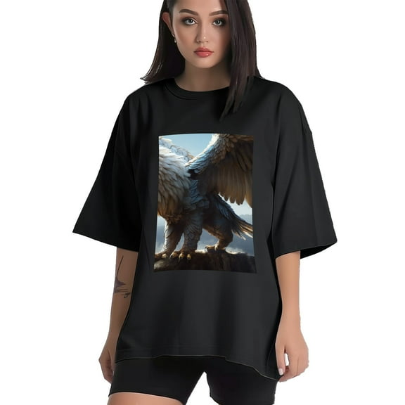 Plus Size Shirt for Women Black Tops for Women Short Sleeves Shirt for Women Griffon T Shirt Crewneck Shirt for Women XS